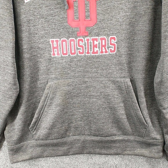 Colosseum Men's Hoodie Gray Large Indiana Hoosiers Pullover Long Sleeve Pockets - Picture 4 of 15